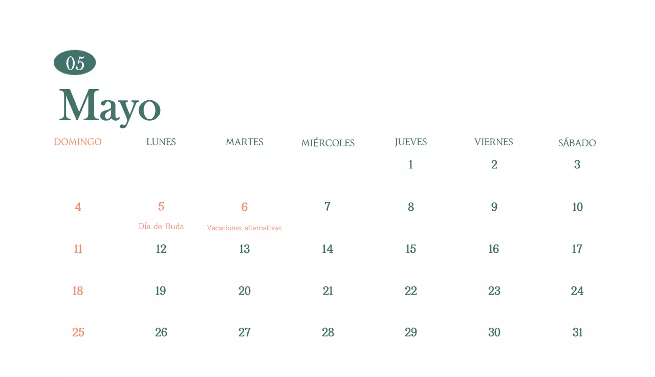 Un moderno calendario de cafeterías con recomendaciones para la bebida del mes
