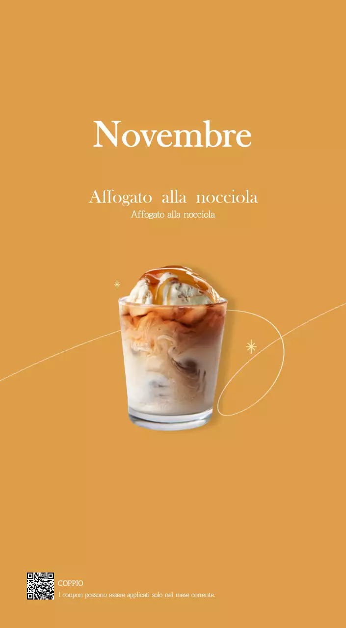 Un moderno calendario dei caffè con i consigli per la bevanda del mese