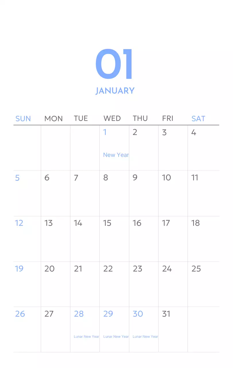 Kalender pelacak sasaran foto dengan percikan warna biru