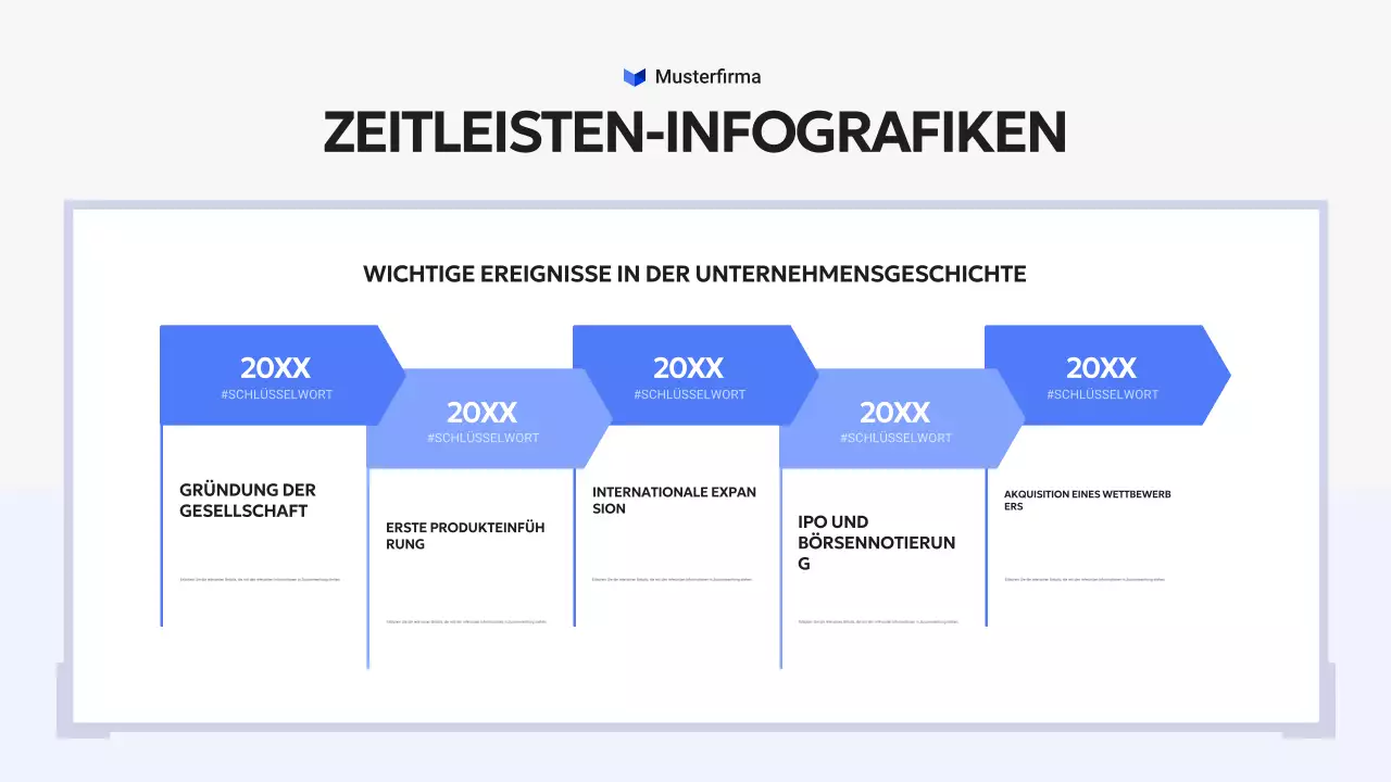 blaue moderne Infografik Bericht