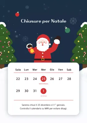 Avviso di chiusura semplice per le vacanze blu navy