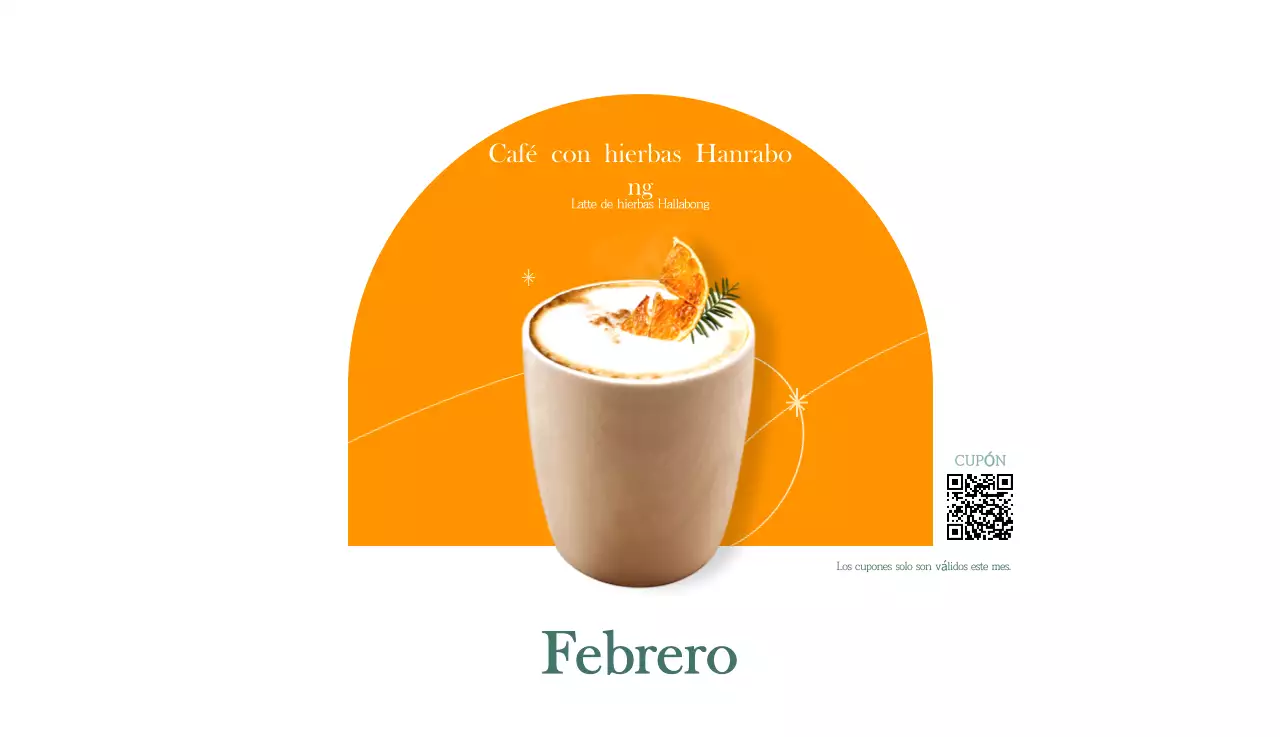 Un moderno calendario de cafeterías con recomendaciones para la bebida del mes