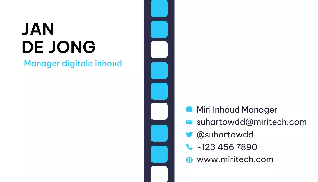 blauw modern visitekaartje