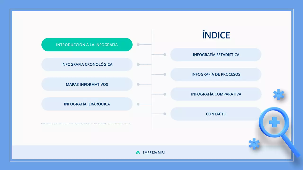 material infográfico moderno azul