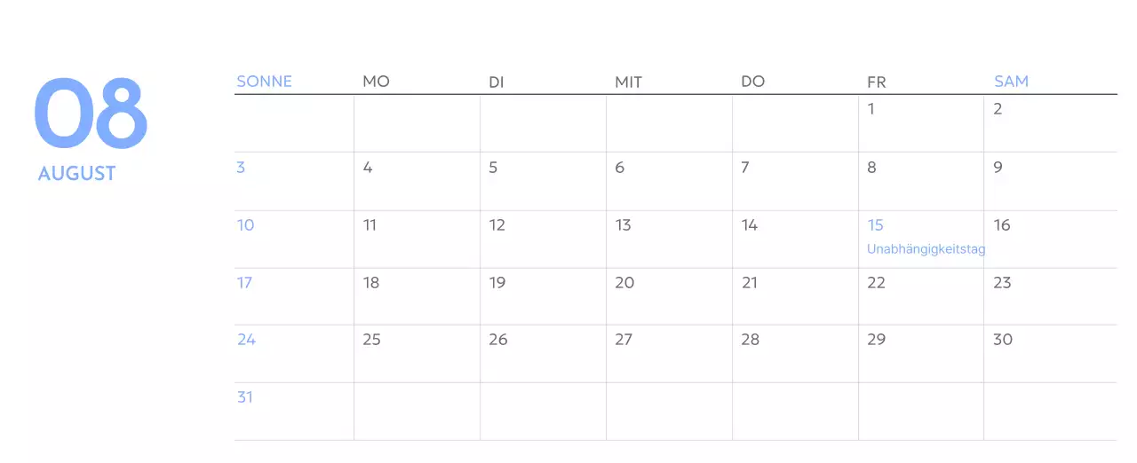 Foto-Zielverfolgungskalender mit einem Hauch von Blau