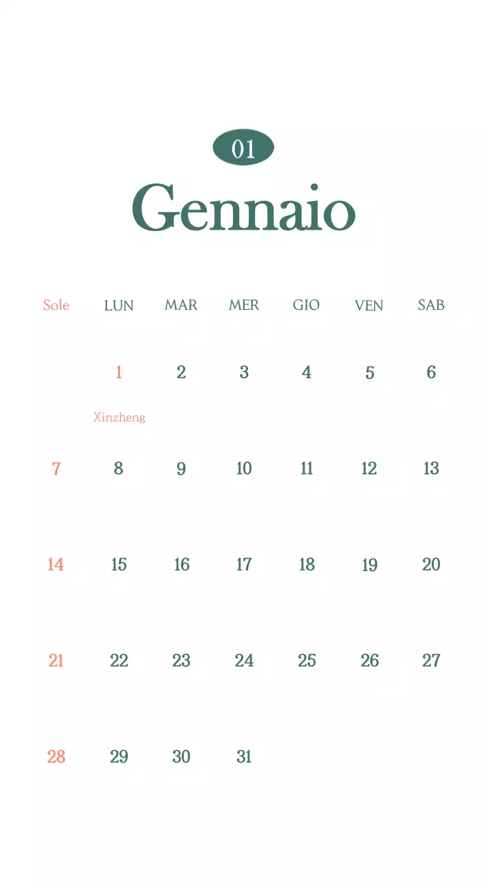 Un moderno calendario dei caffè con i consigli per la bevanda del mese