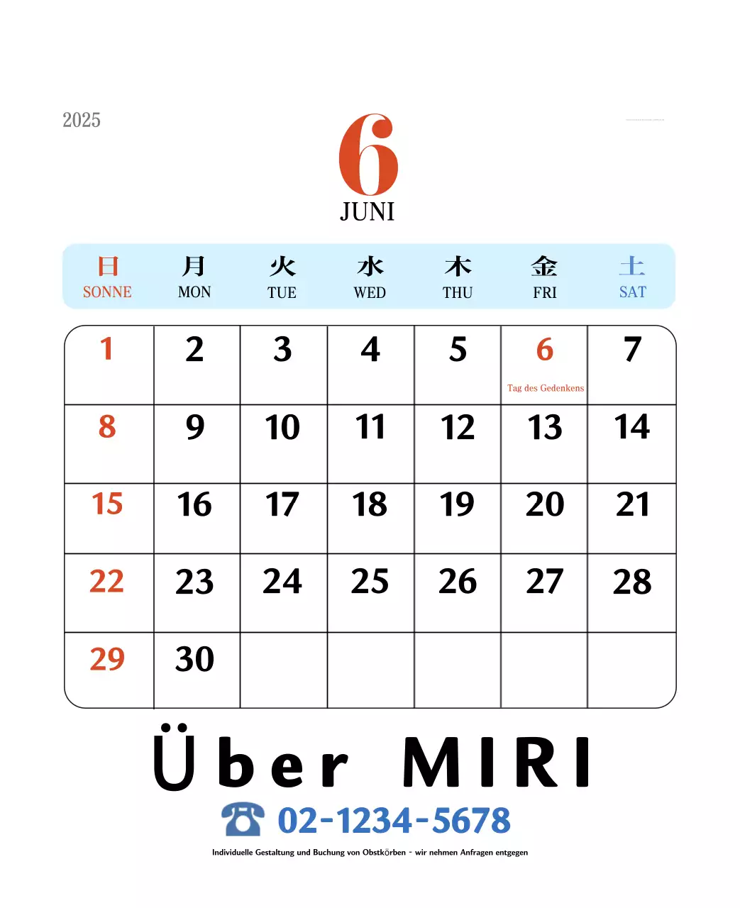 Retro-Konzept Erinnerungskalender in rot