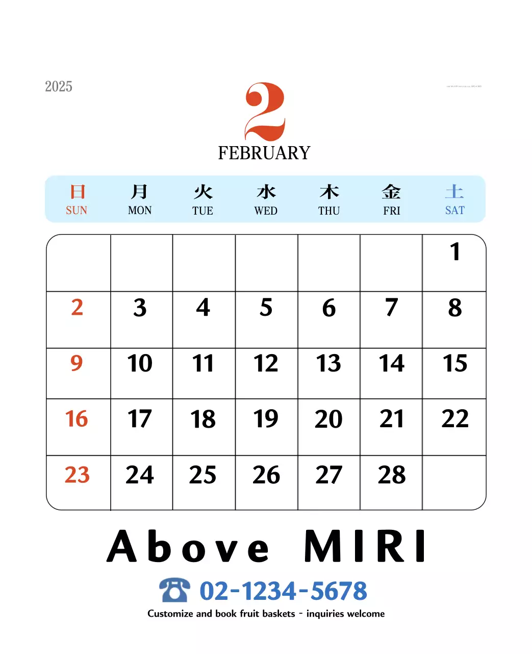 Kalender memori berkonsep retro berwarna merah