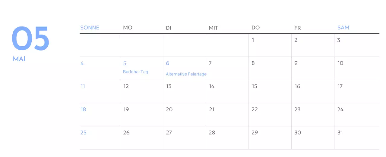 Foto-Zielverfolgungskalender mit einem Hauch von Blau