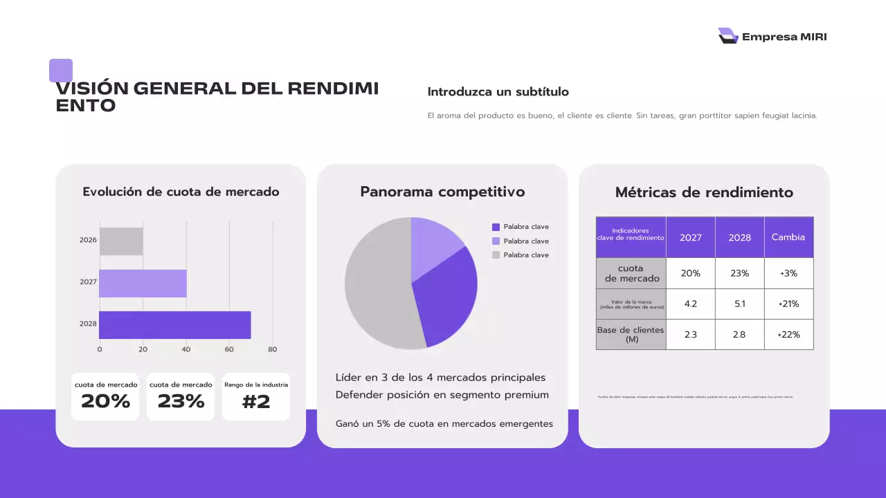 informe sobre la empresa moderna púrpura