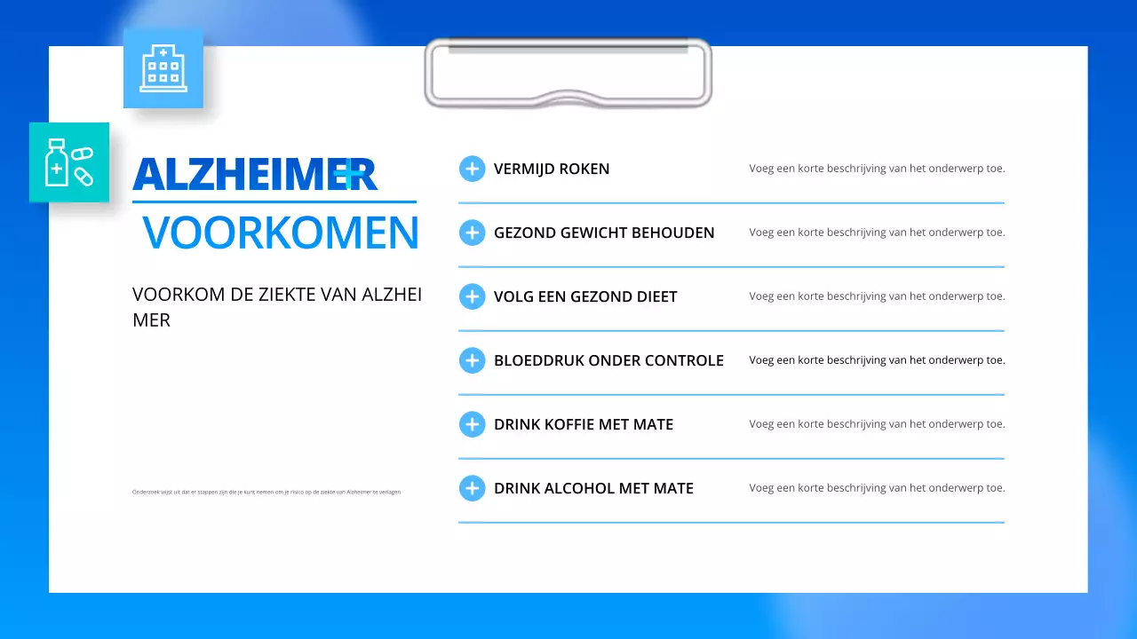 blauwe professionele alzheimers ziektegids