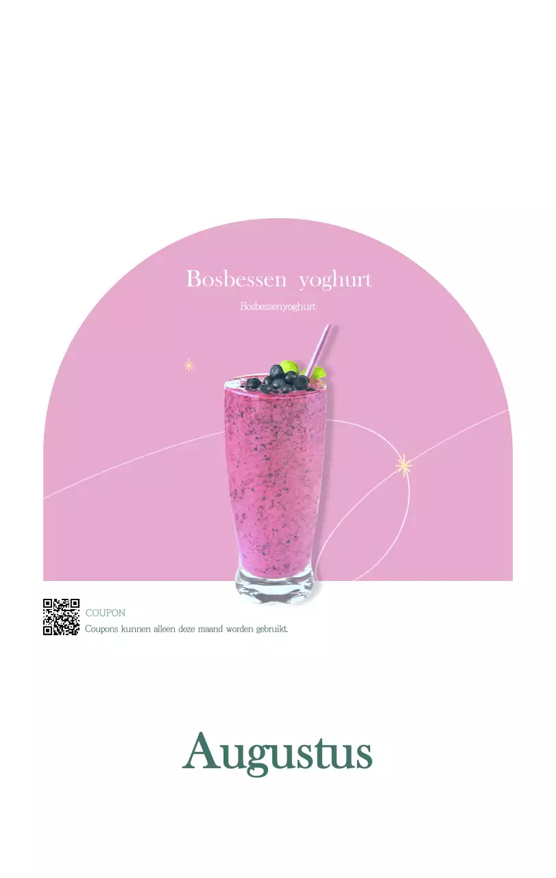 Een moderne cafékalender met aanbevelingen voor de drank van de maand