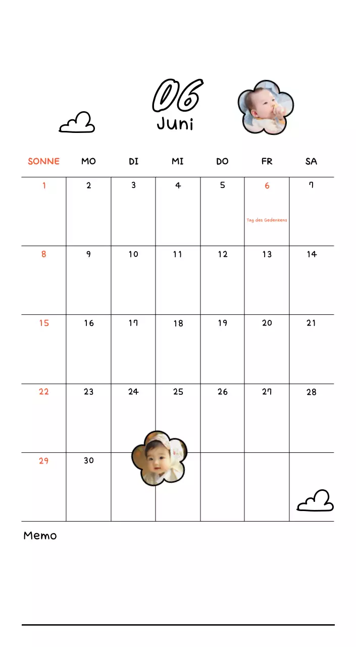 Niedlicher Fotokalender