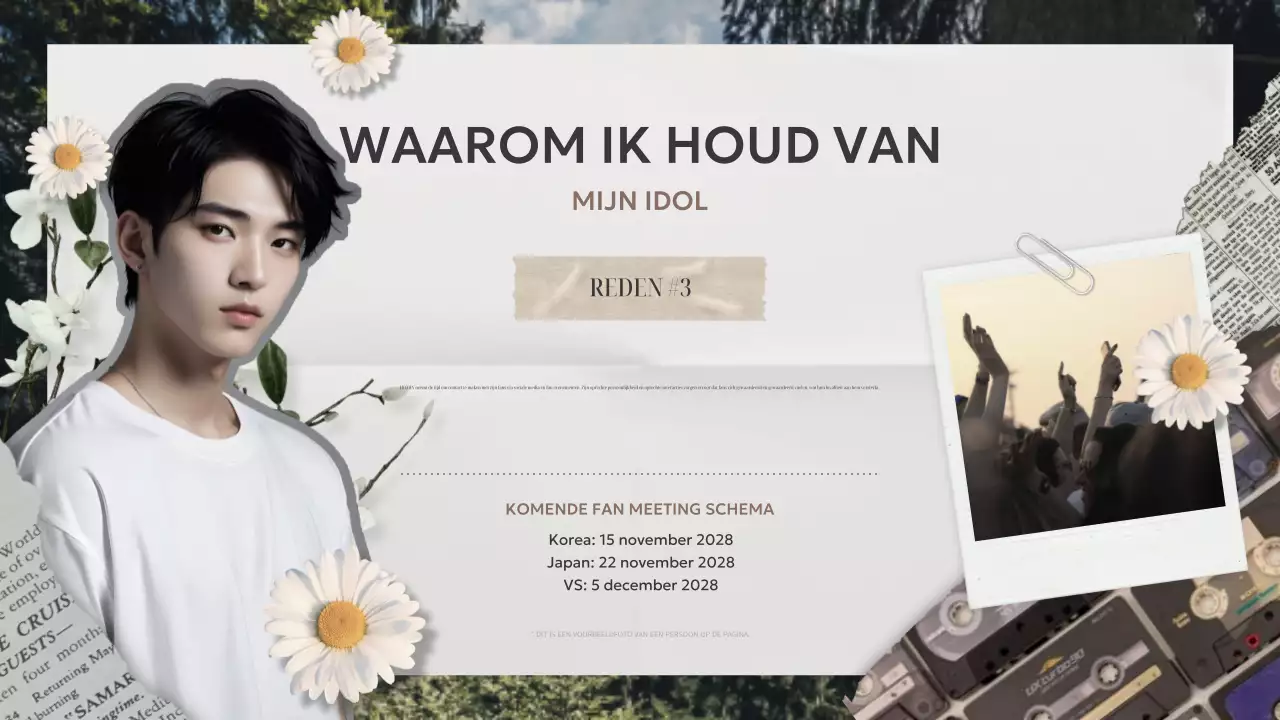 beige vintage idool fandom ontwerp