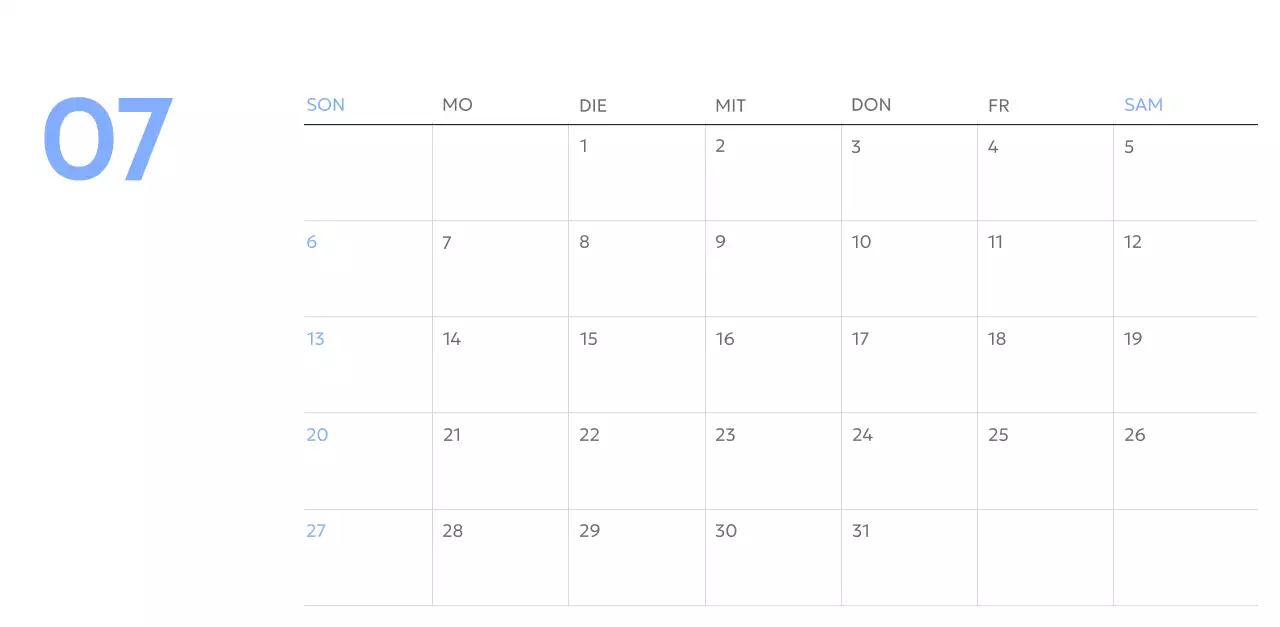 Foto-Zielverfolgungskalender mit einem Hauch von Blau