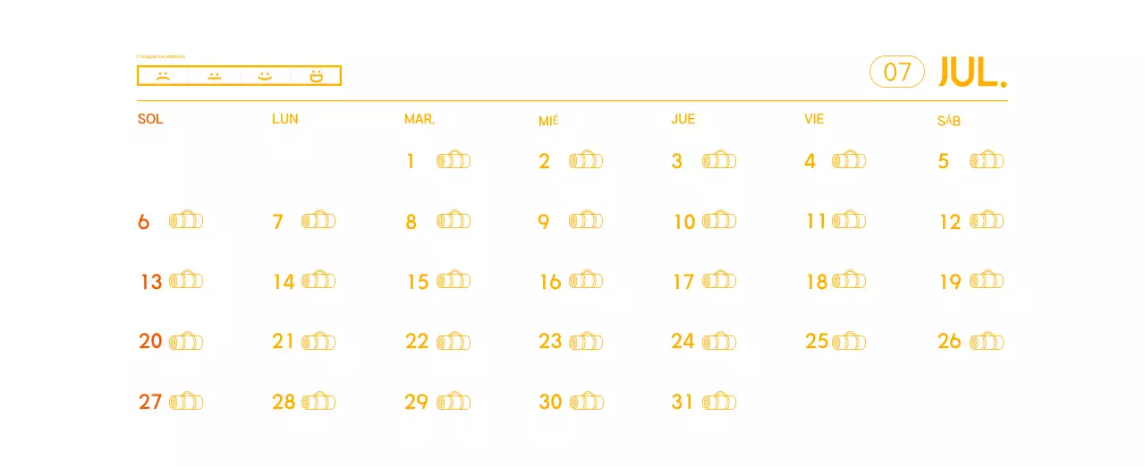 Calendario promocional de yoga minimalista naranja