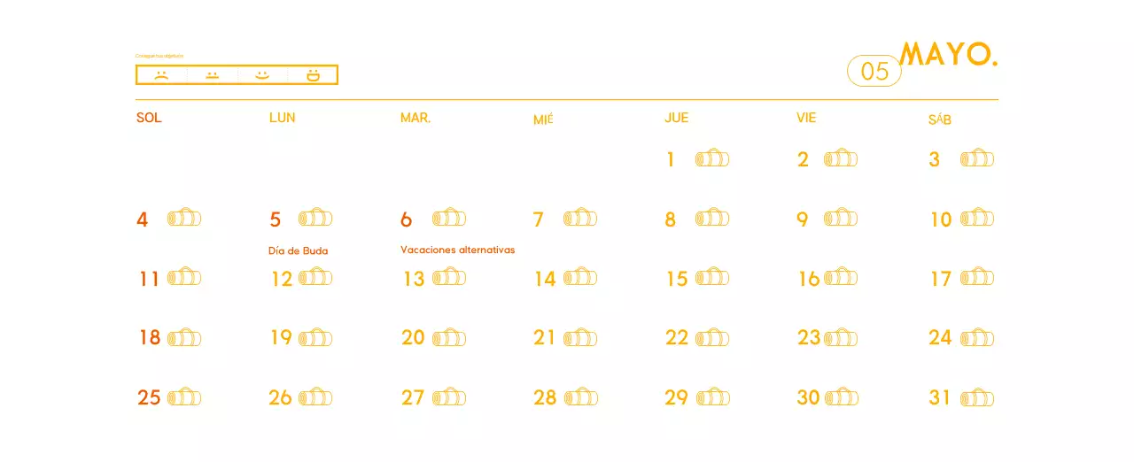 Calendario promocional de yoga minimalista naranja