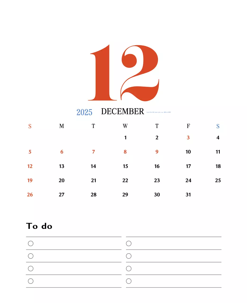 Kalender memori berkonsep retro berwarna merah