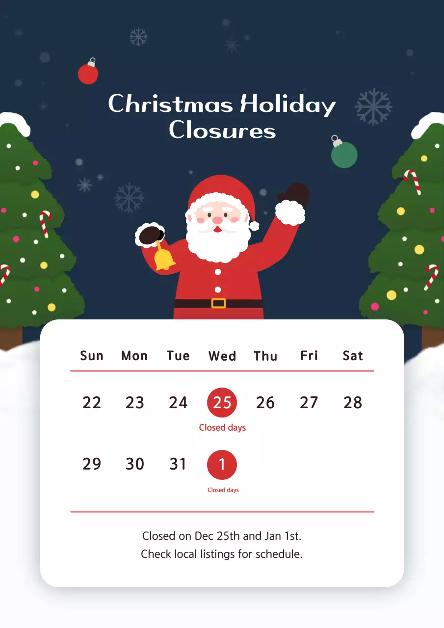 Poster thông báo Giáng sinh truyền thống của Hải quân