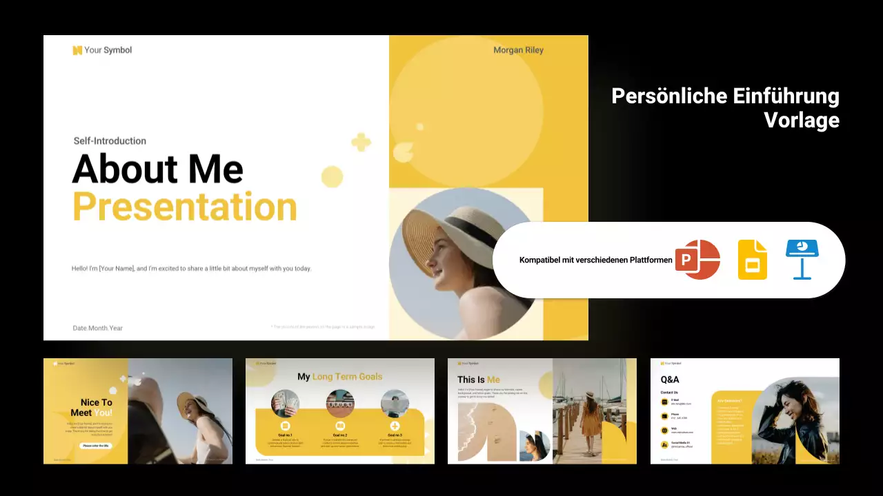 gelbes Basis-Layout für die Selbstdarstellung