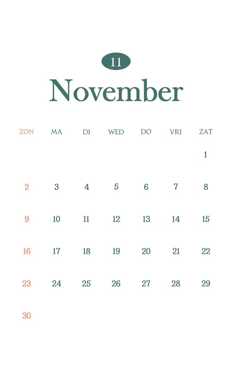 Een moderne cafékalender met aanbevelingen voor de drank van de maand