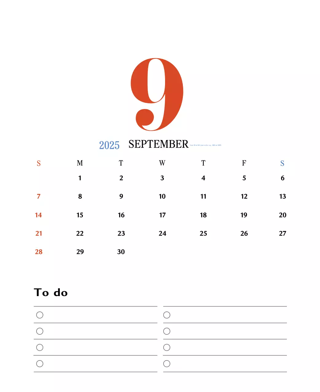 Kalender memori berkonsep retro berwarna merah