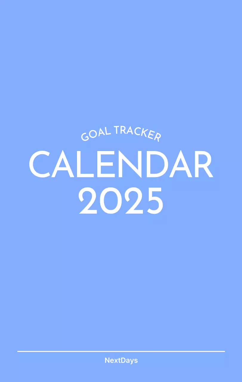 Kalender pelacak sasaran foto dengan percikan warna biru