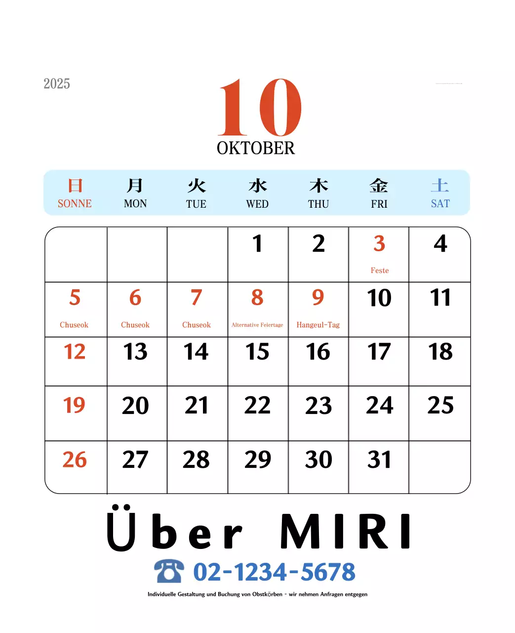 Retro-Konzept Erinnerungskalender in rot