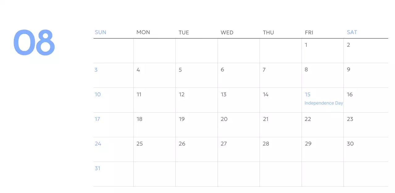 Photo goal tracker calendar with a splash of blue