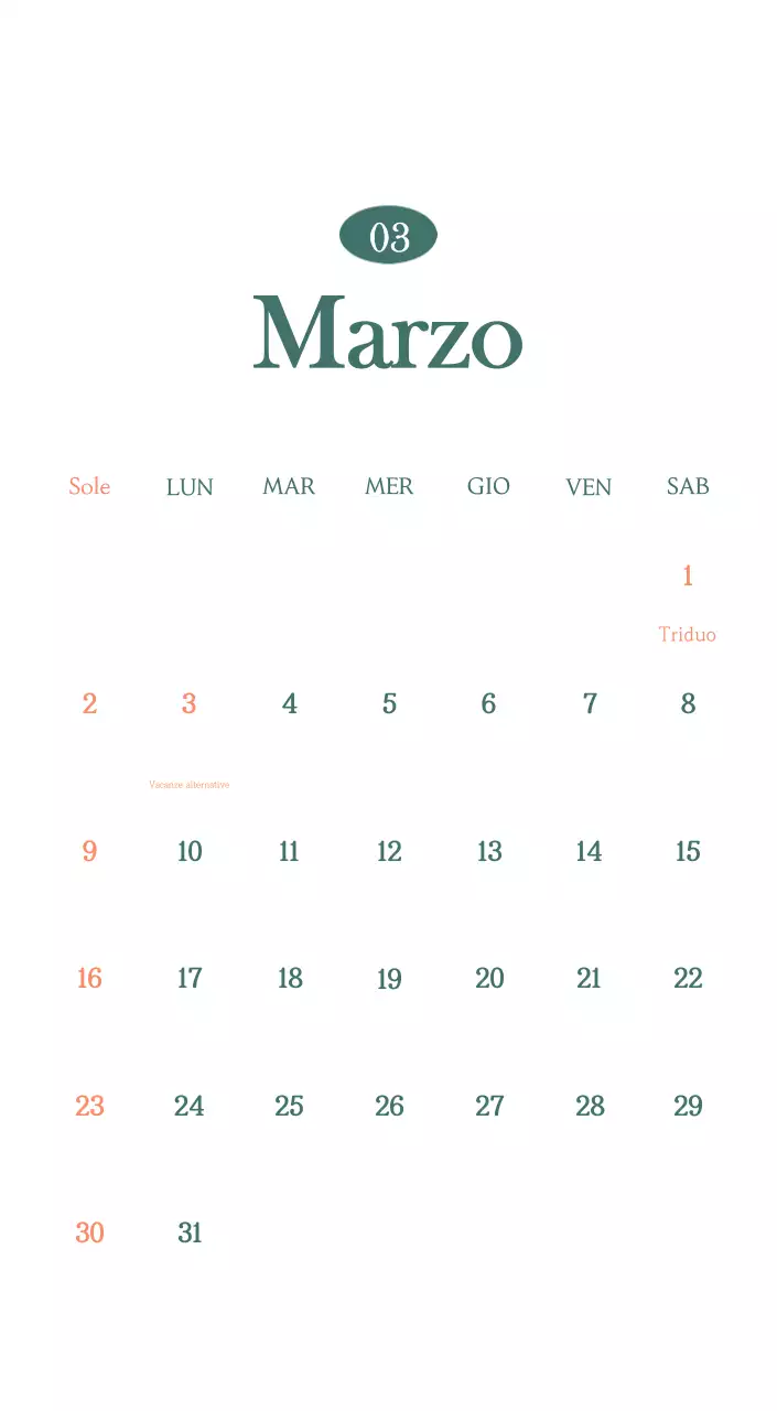 Un moderno calendario dei caffè con i consigli per la bevanda del mese