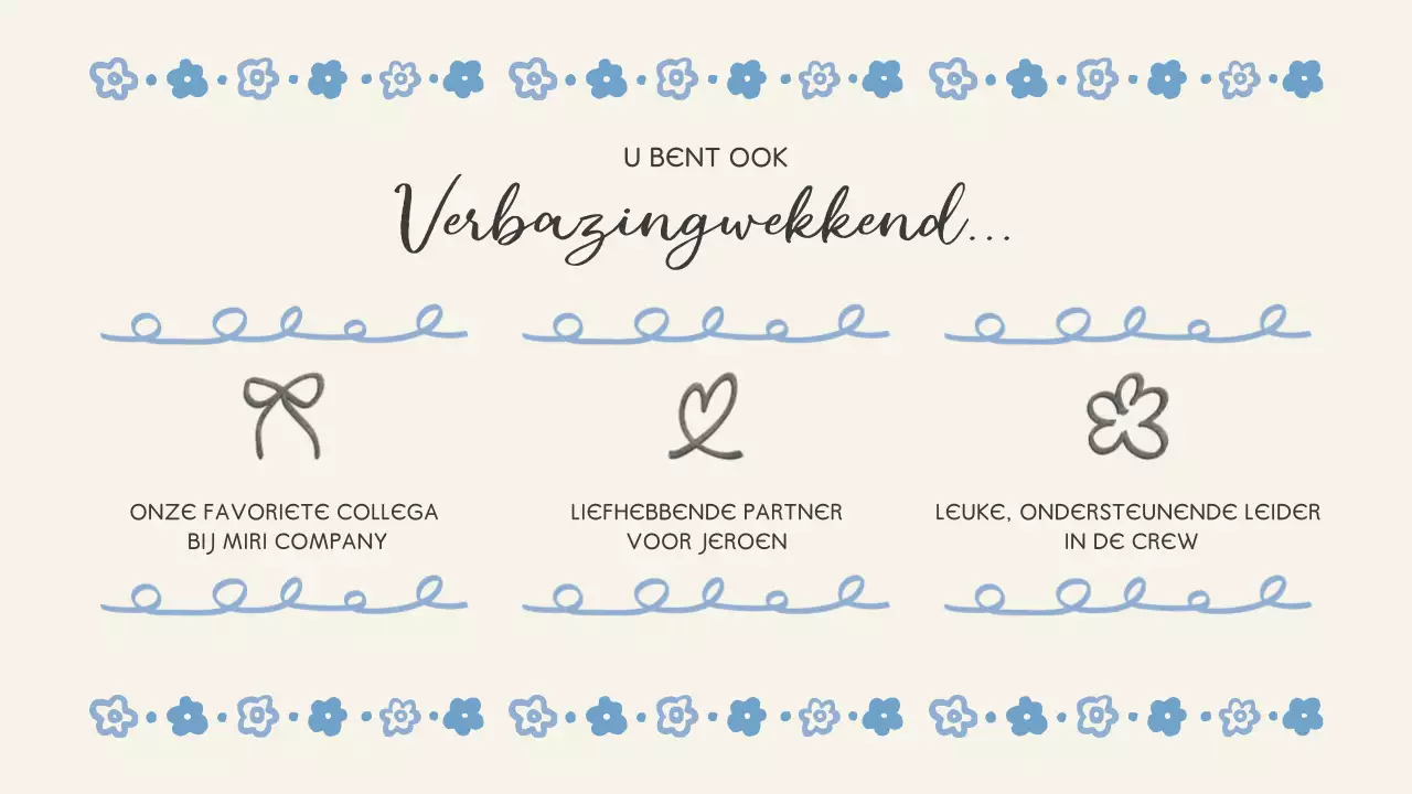 verjaardagsevenement met blauwe bloemen