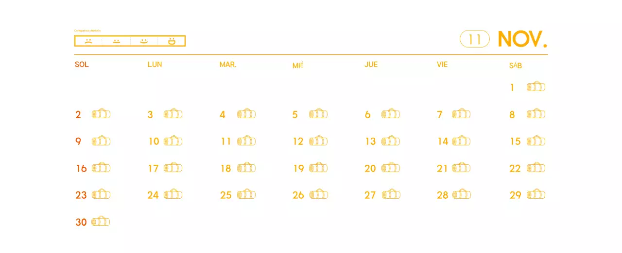 Calendario promocional de yoga minimalista naranja
