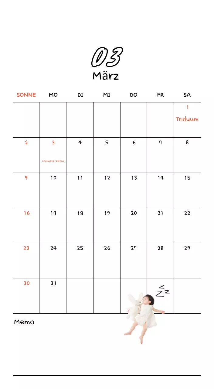 Niedlicher Fotokalender