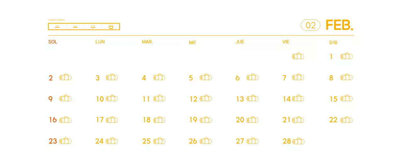 Calendario promocional de yoga minimalista naranja