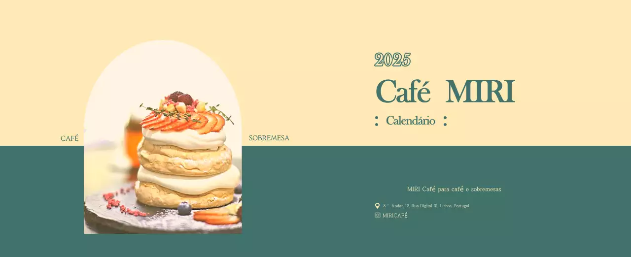 Um calendário moderno de cafés com recomendações da bebida do mês