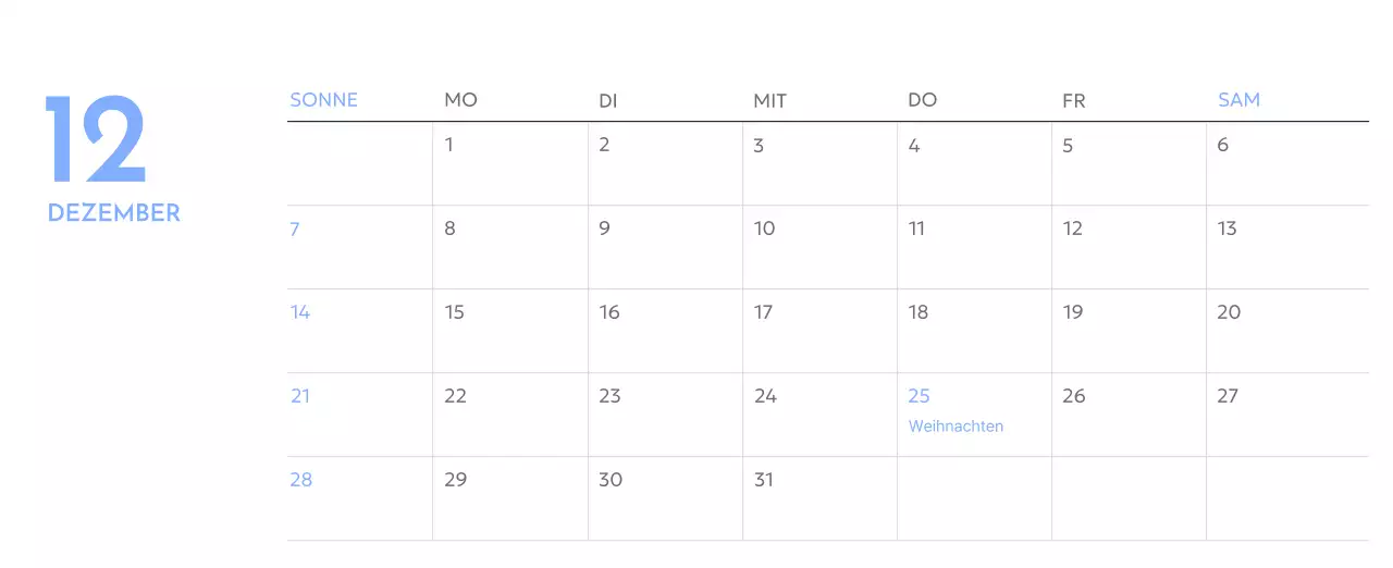Foto-Zielverfolgungskalender mit einem Hauch von Blau
