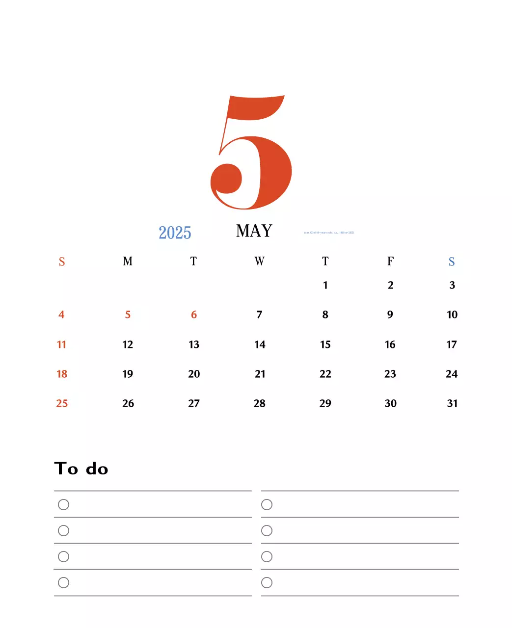 Kalender memori berkonsep retro berwarna merah