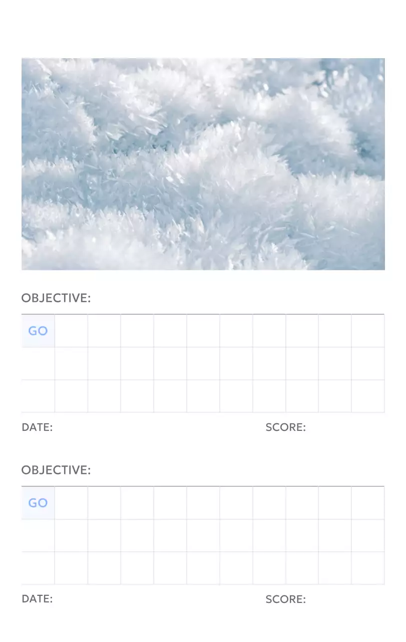 Kalender pelacak sasaran foto dengan percikan warna biru