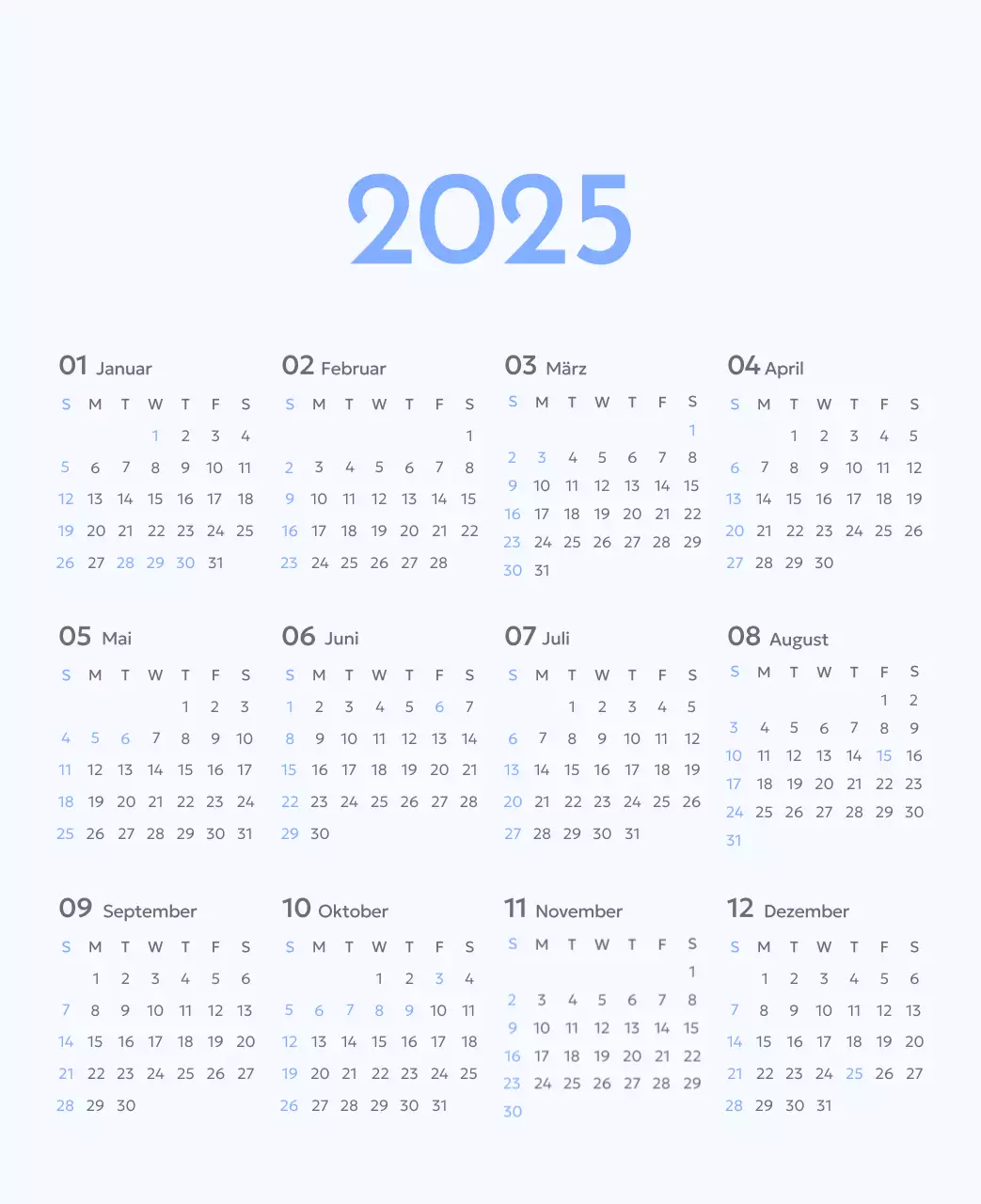 Foto-Zielverfolgungskalender mit einem Hauch von Blau