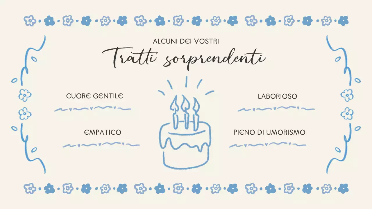 evento di compleanno floreale blu