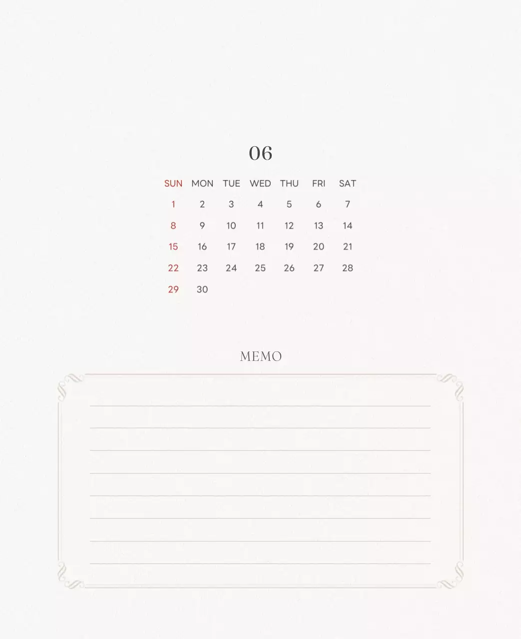 アイボリーとグリーンのシンプルな2025年花柄卓上カレンダー