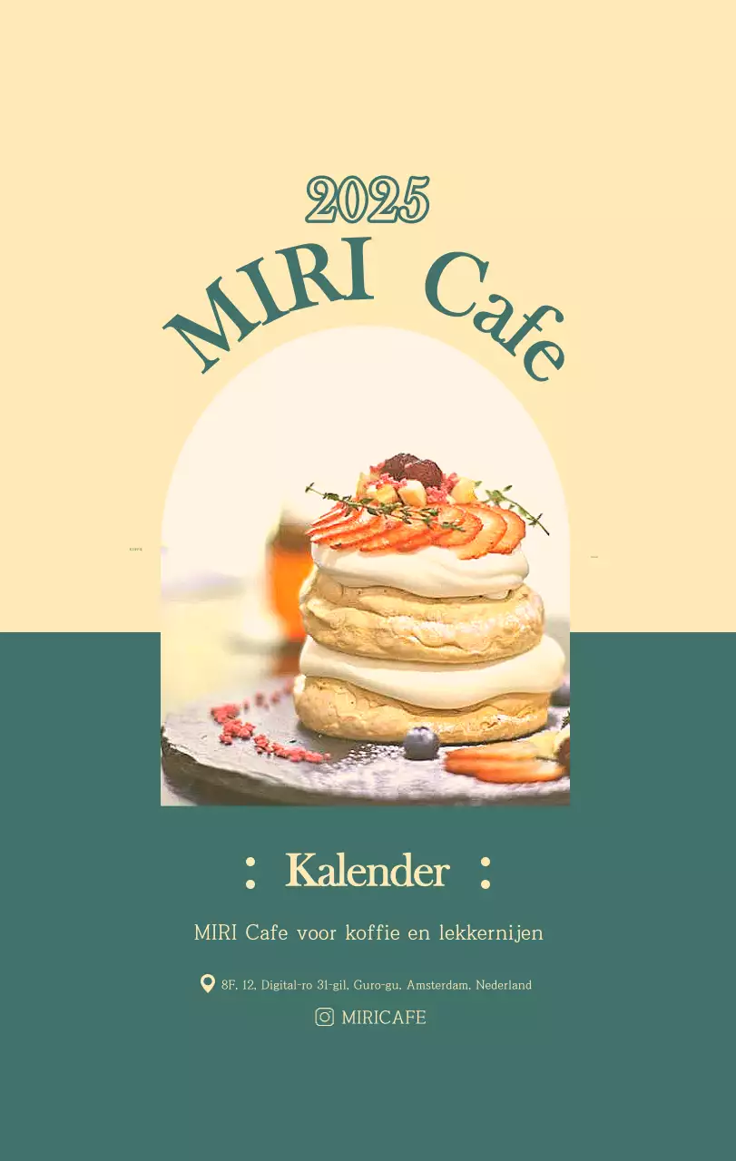 Een moderne cafékalender met aanbevelingen voor de drank van de maand