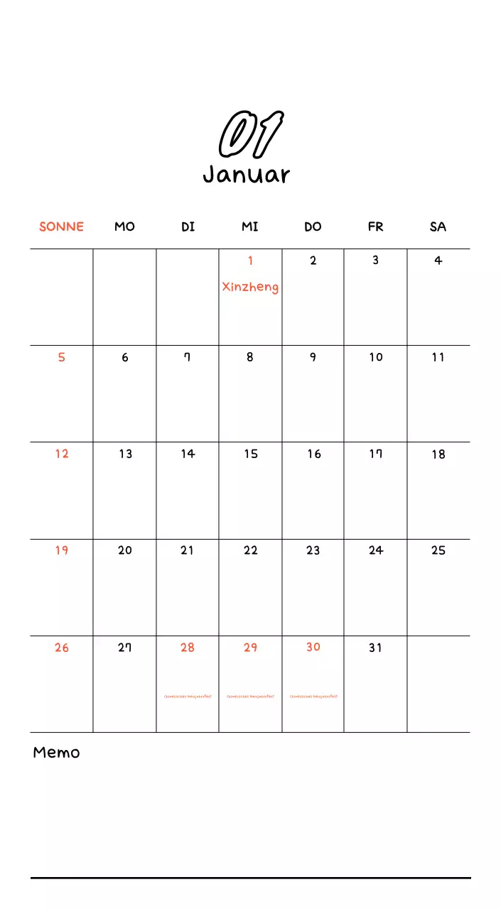 Niedlicher Fotokalender