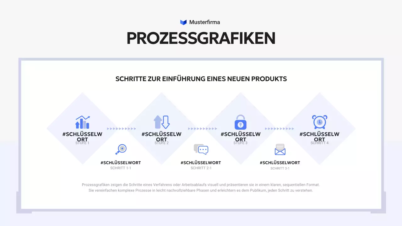 blaue moderne Infografik Bericht