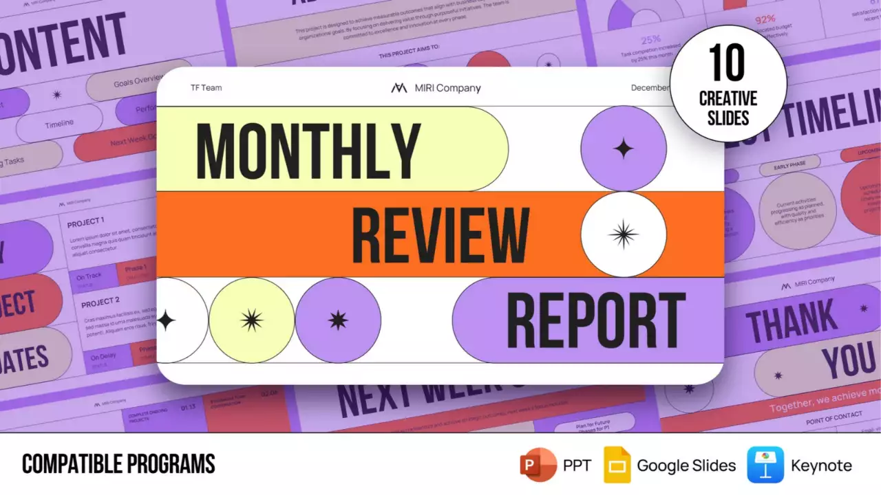 다채로운 트렌디한 비즈니스 보고서 프레젠테이션