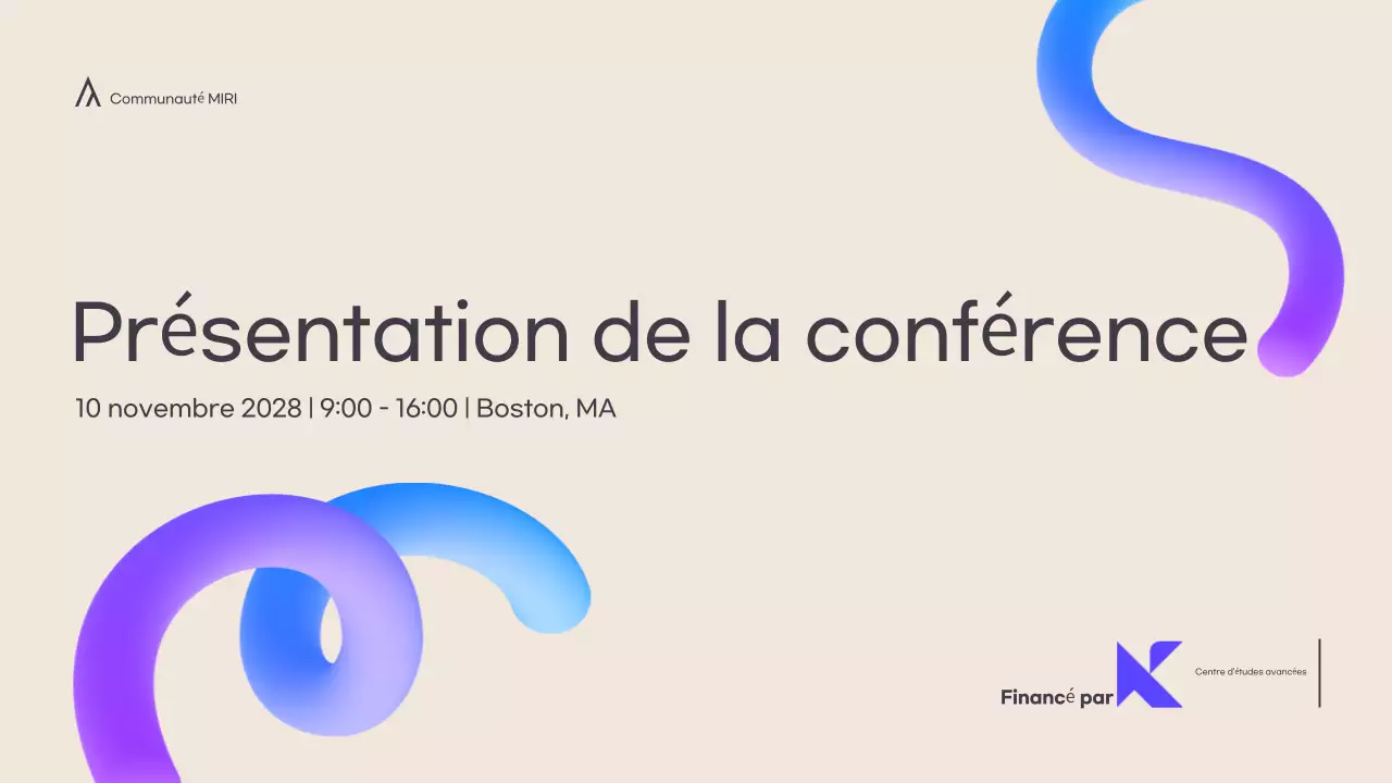 Présentation de conférence moderne, crème et formes 3D en couleur