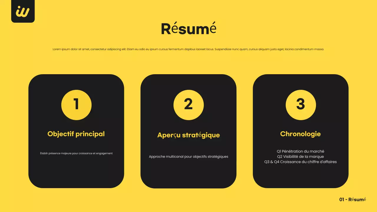 Plan d'affaires moderne noir