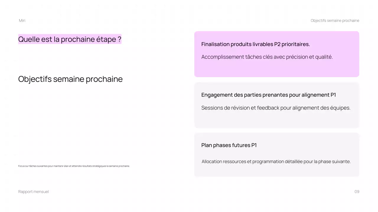 Présentation du rapport mensuel de Trendy Business