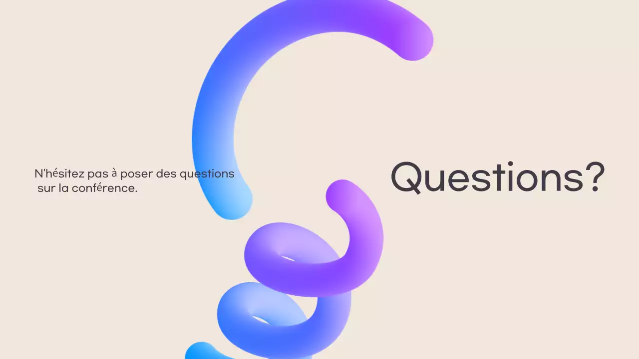 Présentation de conférence moderne, crème et formes 3D en couleur