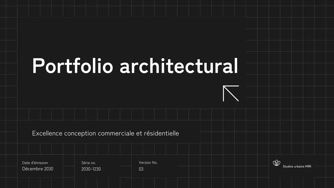 Portefeuille d'architecture moderne en noir et blanc